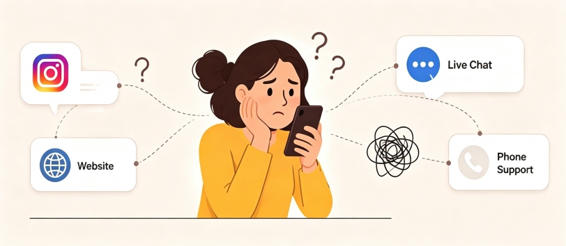 Customer confused by disconnected support channels