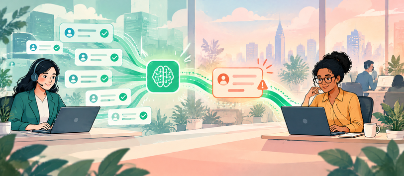 AI-enabled customer service operations with human judgment