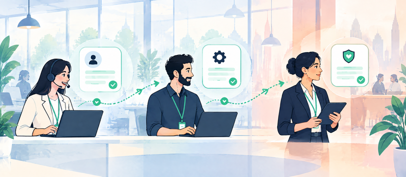 Support tasks matched to expertise and escalation routes