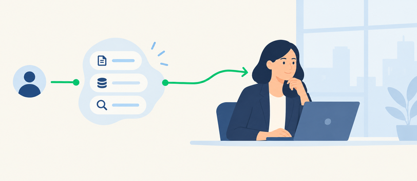 AI agent assistance supporting a human customer service decision