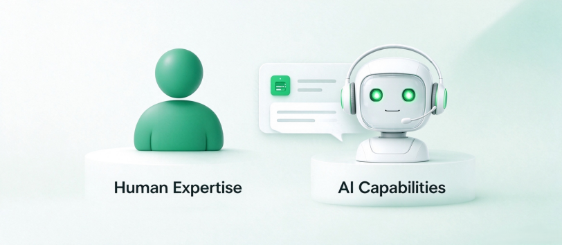 Human expertise and AI capabilities combined for customer service