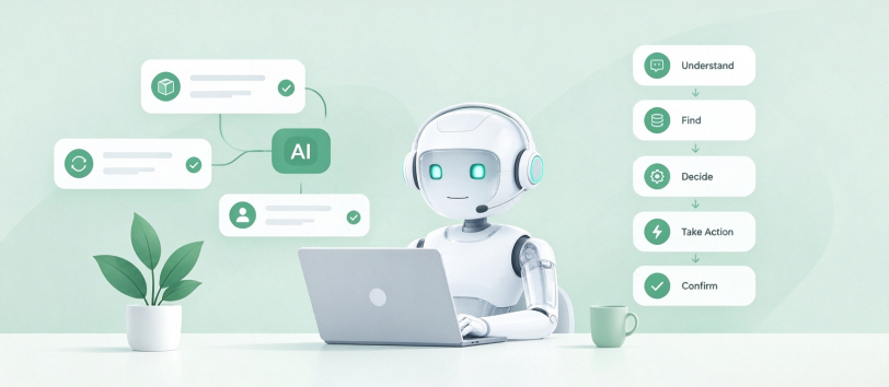 Agentic AI for customer service multi-step workflow illustration